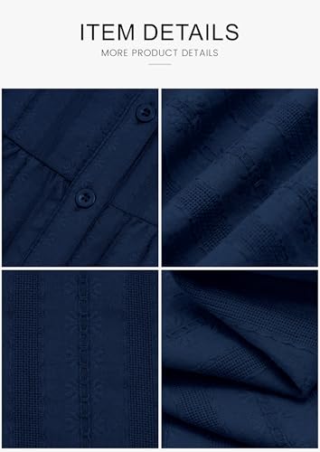 PRETTYGARDEN Womens Fall Maxi Dresses 2025 Casual Long Sleeve V Neck Button Down Flowy A Line Tiered Shirt Dress with Pockets4