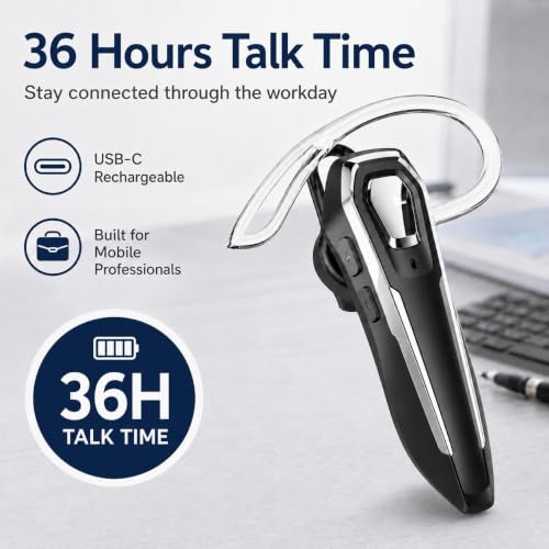 Auricular Bluetooth Mono Inalámbrico Blanco con Micrófono miniatura 2