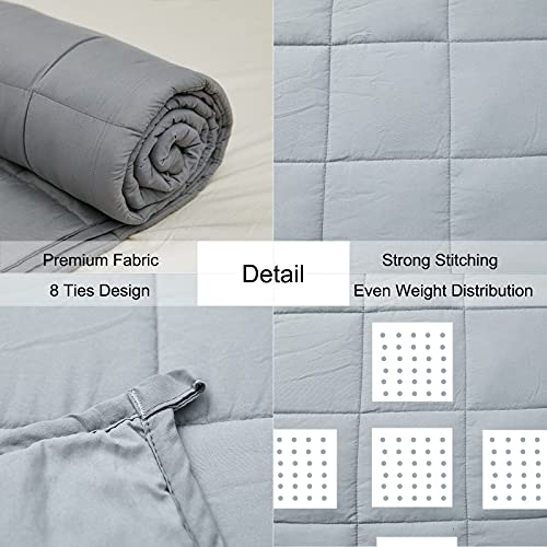 Findpanda Adult Weighted Blanket 20 Lbs Queen Size (60"X80",Dark Grey), Premium Fabric With Glass Beads #TOP3