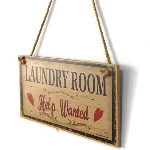 Luxshiny Waschküche Holzschild Deko-schild Wandaufhängung Rustikales Design Für Kreative Raumgestaltung Für Waschraum Aus Hochwertigem Gefertigt Inklusive Aufhängeseil