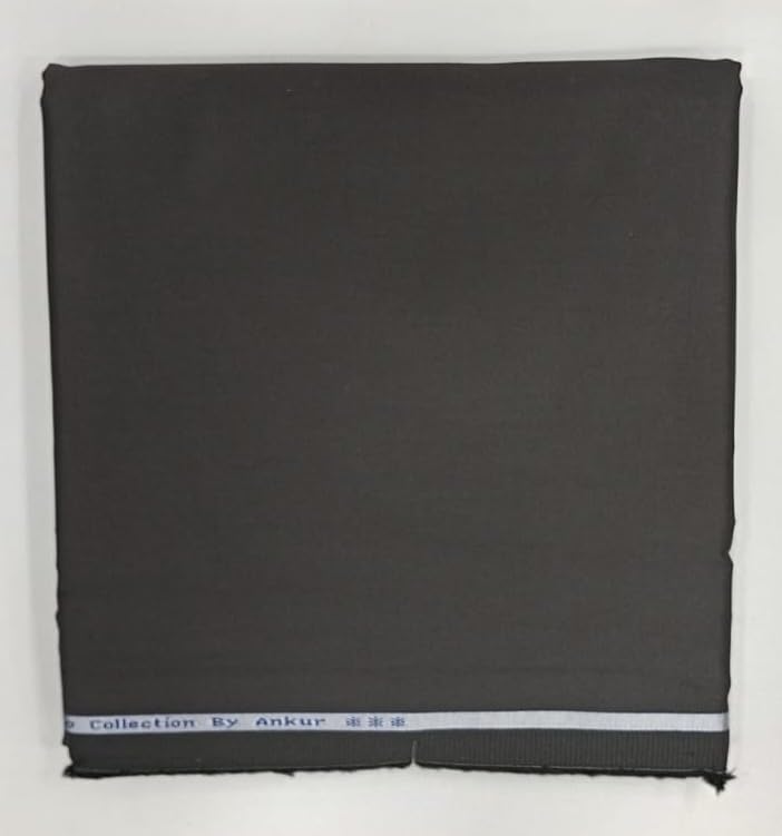 Arvind (Ankur) Men's Cotton Lycra Solid Stretchable 1.30 m Unstitched Trouser Fabric (Dark Gray)-picture-20