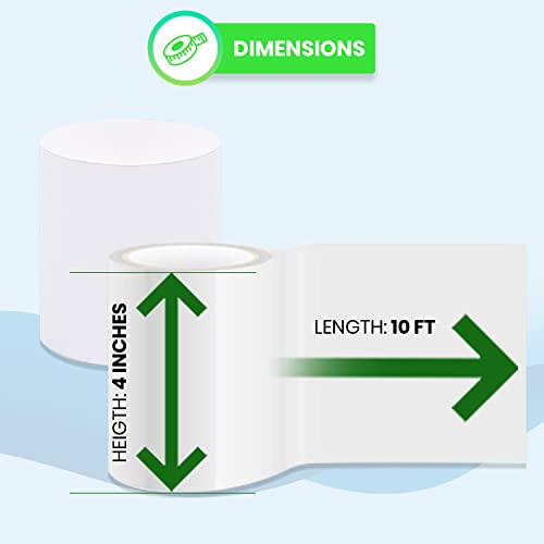 Handyandy Patch & Seal Repair Waterproof Tape For Leaks | Heavy Duty Rubberized Sealing Tape To Fix Sudden Water Pipe Leakages, Cracked Pails, Roof & More! (4" By 10Ft, White) #TOP3