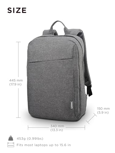 Lenovo Casual Laptop Backpack B210-15.6 inch - Padded Laptop/Tablet Compartment - Durable and Water-Repellent Fabric - Lightweight - Grey