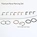 Titanium Nose Rings Hoops Studs 20G 15PCS L Shaped Screw Bone Nose Studs 1.5mm 2mm 2.5mm Cubic Zirconia Small Silver Black Gold Nose Ring Studs Hypoallergenic Nose Piercing Jewelry for Women Men(Rose Gold/Silver/Black)