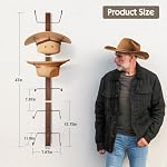Cowboy Hat Holder, 3-Piece Wall Mount Cowboy Hat Rack for Wall Holds up to 6 Hats – Wooden + Metal Rustic Western DIY Hat Racks for Wall Storage and Home Décor - Image 3