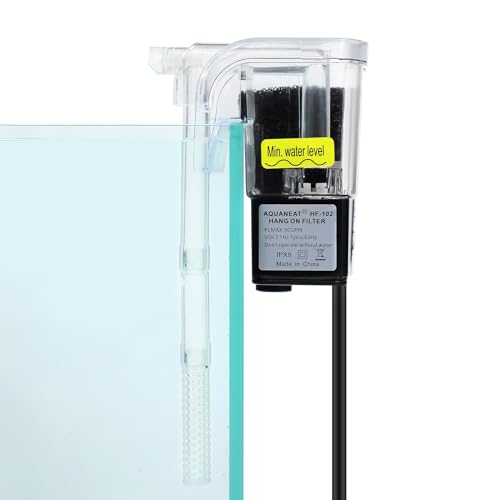 Image of AQUANEAT Aquarium Hang on HOB Power Filter 5 Gallon Rimless Small Fish Tank Filter 90GPH (up to 5Gal) (Pack of 2)