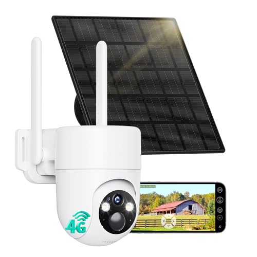 Image of LIWAN Cellular Security Camera, No WiFi Needed, 360 Live View Off Grid Cam | 4G LTE Solar Security Camera with SIM Card, 2K Color Night Vision, Wireless Outdoor Camera for Farm, Cabin, Construction Site