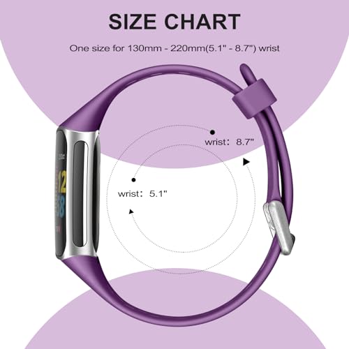 Maledan 3 Pack Bands Compatible with Fitbit Charge 6 Bands/Fitbit Charge 5 for Women Men, Waterproof Replacement Wristbands Breathable Sport Band for Fitbit Charge 5/ Charge 6, Black/Plum/Navy Blue