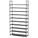 VTRIN 10 Tier Shoe Rack Tall Large Capacity 50 Pair Wide Shoe Organizer with Two Hooks Sturdy Metal Shoe Shelf for Entryway, Closet, Bedroom