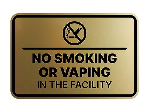 Panneau No Smoking or Vaping in the Facility plaque interdiction de fumer taille M