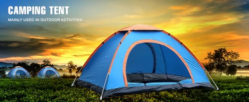 Image of 4 Person Tent for Picnic,Hiking,Camping Portable Waterproof Outdoor Tent House with Cover Bag (Multicolor)