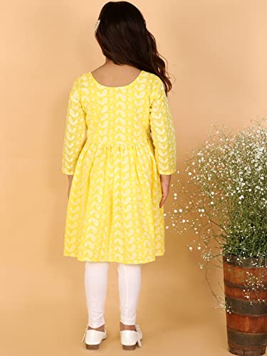 Image of VASTRAMAY Girls Cotton Kurta Set - Chikankari Embroidery EID Festival