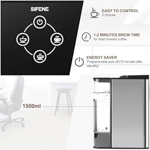 SIFENE single serve coffee machine 3-in-1 coffee maker for quick brew pods ground and loose tea 6-10oz cup sizes 50oz removable water tank 1150w compact efficient black SIFENE single serve coffee machine 3 in 1 coffee maker for quick brew pods ground and loose tea 6 10oz cup sizes 50oz removable water tank 1150w compact efficient black