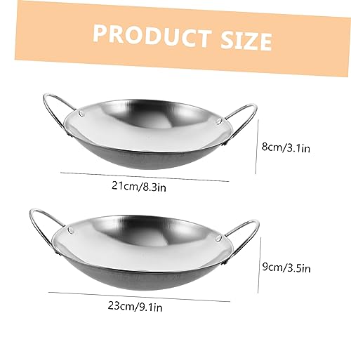 Wok de acero inoxidable doble asa Mobestech 2 piezas miniatura 2