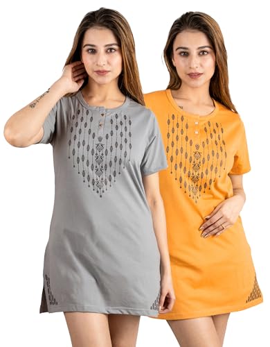 Image of Long Tshirts for Women Combo of 2 | Women Long t Shirt| Long Shirt for Women |Long T-Shirts for Women