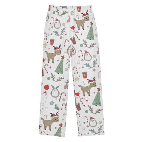 Boys' Pants Christmas Animals Deer Penguin Long Bottoms Jogger Pants Elastic Waist Trousers with Pockets S-XL