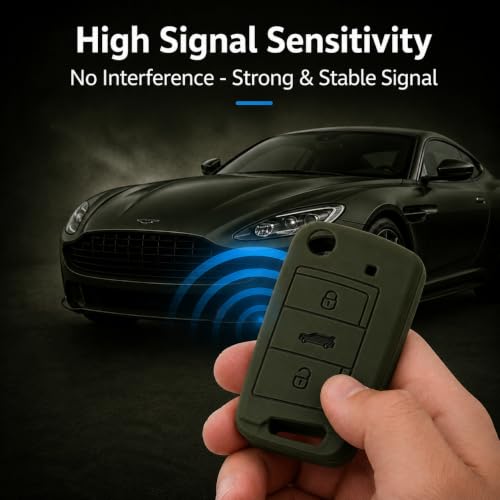 Image of JVCV Soft TPU Cover Compatible with Skoda Kushaq Taigun Tiguan Virtus Octavia Kodiaq Superb Folding Key | Scratch-Resistant Protective Case (2 Pack - Matte Green)