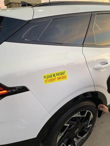 Image of Magnetic Student Driver Stickers Magnetic Reflective Rookie Driver Bumper Sticker 5 pcs
