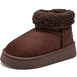 GETAC Bota para Mujer Afelpado, Interior de peluche con Suela de Plataforma Gruesa antideslizante Alto confort Térmico...