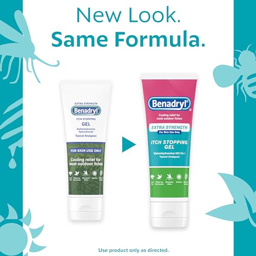 benadryl extra strength anti itch relief gel 2 diphenhydramine hcl relief from insect bites sunburn amp more great for camping essentials 35 fl oz