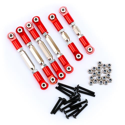 BENMAZ 6PCS Aluminum Adjustable RC Tie Rods Linkage Turnbuckles Toe Links Upgrade Parts for Arrma 1/10 New Big Rock V3 Typhon 3S Granite...