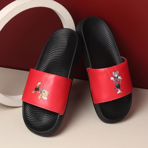 Image of YOHO Sliders for Men | Comfortable and Lightweight Slides | WB Cartoon & Comic Characters: Batman,Superman,Tom & Jerry,Rick & Morty,Big Bang Theory, Friends and Scooby Doo for Boys