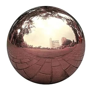 Yoyakie Spiegel gepolijst holle bal,Roestvrij staal Gazing Ball 15cm Spiegel Gepolijst Naadloze Reflecterende Tuin Globe Type 2