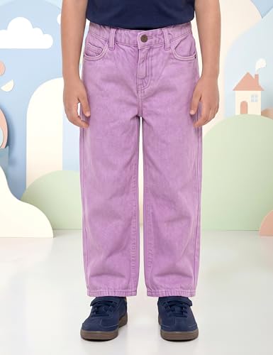 Image of Amazon Brand - Symbol Girls Cotton Wide Leg Fit Jeans | Casual Denim | Age 6-14 Years