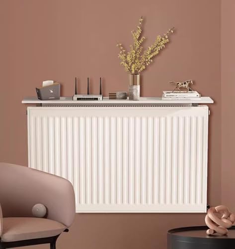 Cubierta de radiador de 80cm en aluminio blanco sin taladro para pared de casa 6