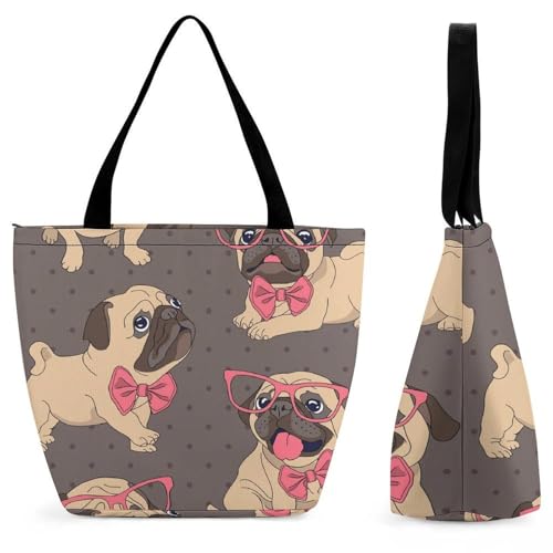 Sac shopping chien carlin idéal pour vos voyages et sorties citadines