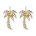 PRETYZOOM Boucles d'oreilles délicates en acier inoxydable - Palmier de noix de coco - Pour fille - Hawaii - Accessoire de fête sur la plage - Doré