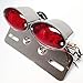 HTTMT MT374-CD+RED Chrome Red Universal Cat Eye Custom Motorcycle Tail Brake Turn Signal License Plate Light