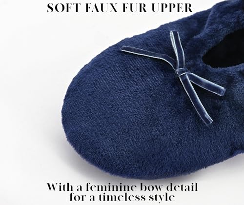 Image of Keyela Women's Ballerina Slippers,Non-Slip Bedroom Slippers Socks | Soft fuzzy slipper socks for ladies Indoor home slippers Cozy sock slippers Ballet Slippers