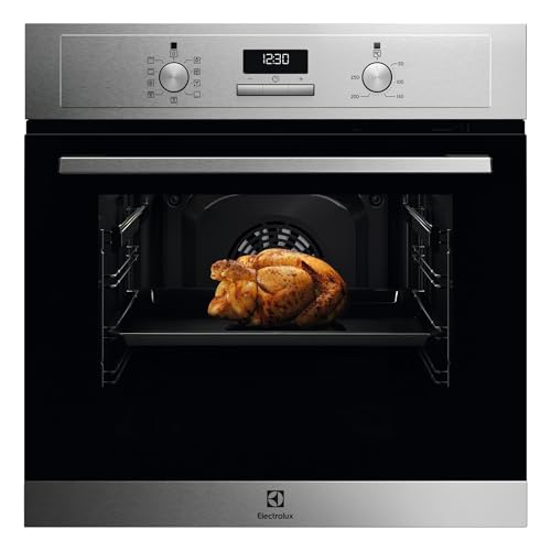 Electrolux EOF3H50BX Horno Multifunción, Serie 600, Función Grill, Potencia 2090W, Grill de 2090W, 7 funciones, Limpieza AquaClean, 65 L de Capacidad, Display LED, Clase A