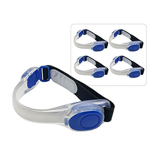 LED Armbands Slap Bracelets Wristbands Flashing Sports Pack of 4/7 Glow Party Supplies for Lives, Festivals Running Parties Night Events 20 x 1.5 Inch (4 Pack Blue)