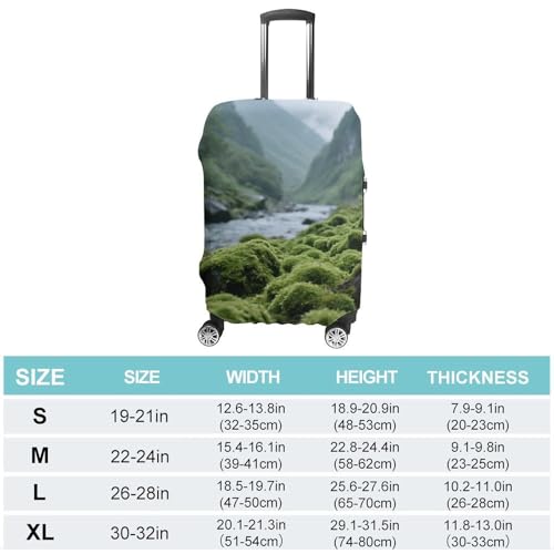 Densely Growing Plants Elastic Luggage Cover Suitcase Protector for 19-32 Inch Suitcases | Universal Stretchable Travel Bag Cover | Anti-Scratch, Washable with Zipper Closure XL2