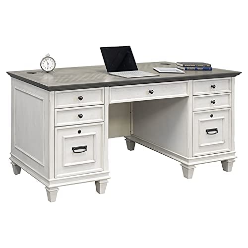 Martin Furniture Double Pedestal Desk, White