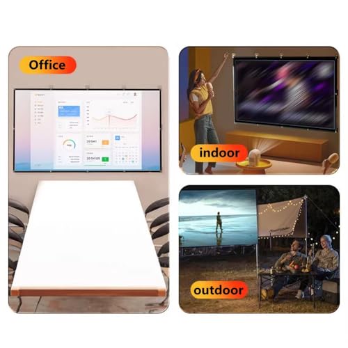 Pantalla plegable portátil para proyector, interior y exterior, relación 16:9, HD 4K sin arrugas, con bolsa de transporte (60 pulgadas) miniatura 7