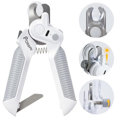 Coupe-Ongles pour Chien et Chat avec 2 LED Luminosité Réglable, Protection Anti-Coupe, Sécurité...