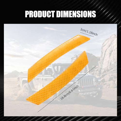 Image of 4PCS Car Reflective Trim Side Marker Stickers, Side Reflectors for Car, Anti-Collision Automatic Bumper Fender Stickers, Auto Exterior Accessories Reflector Guard Fit Cars (Yellow, 4PCS)
