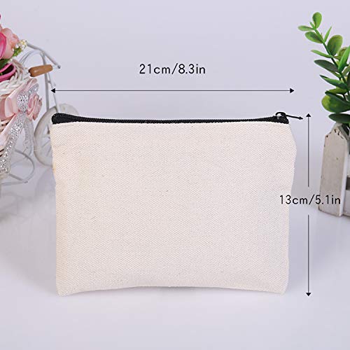 20 Stks DIY Canvas Etui, Canvas Make-up Tas, Sublimatie Blanks, Canvas Potlood Etui, Katoenen Tassen, DIY Ambachtelijke… - Afbeelding 7