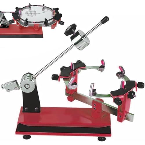 Máquina encordadora profesional de raquetas con marco de posicionamiento de seis puntos y rotación de 360°, incluye kit auxiliar para raquetas de tenis, squash y bádminton