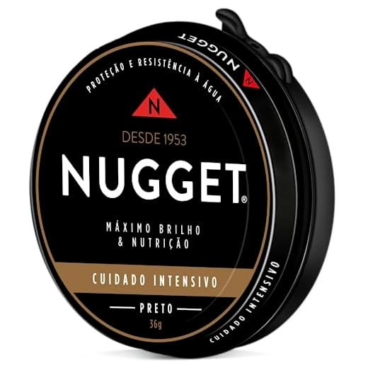Nugget Graxa Para Sapato Em Pasta Preta Lata 36G