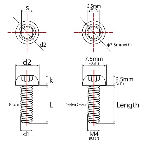 Image of Titanium Bolt M4x6 8 10 12 15 20mm Hex Head Screws for Bicycle Pack of 4 (Burnt Blue, M4x8mm)