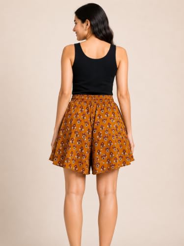 Image of B STORIES Women's Ultra-Soft Printed 100% Viscose Culotte Shorts | Soft Casual High Waist Lounge Shorts | Girls Ladies Stylish Quirky Casual Summer Beach Bottoms (S-XXL)