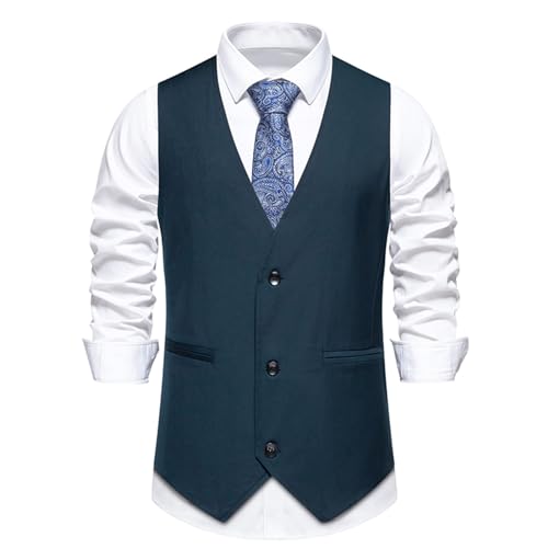 Men's Suit Vests Business Casual Tuxedo Regular Fit Sleeveless Dress Vest Party Groomsmen Waistcoats For Wedding Prom