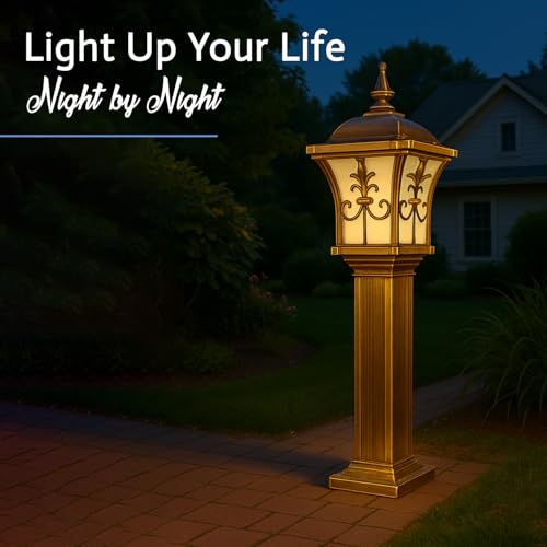 Image of GIGAWATTS TRISHUL 30 Outdoor Garden Light - 101% Rust & Waterproof Die-Casting Aluminium Exterior Lamp for Garden, Boundary Street & Home Entrances (B22 Holder, Bulb Not Included, Gold)
