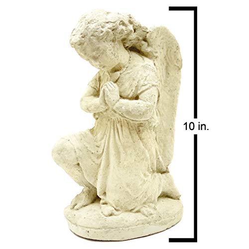 Estatua Ángel de Oración Vintage de Piedra Sólida miniatura 3