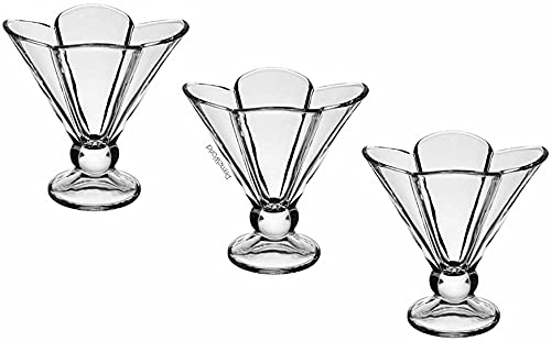 Image of PrimeWorld European 120 ml Paris Ice Cream Bowl, Dessert Cup for Sundae, Sweets,Snacks, Fruit, Pudding, Nuts or Dip, Serving Bowls Set of 6 Pcs Lead Free and BPA Free etc, Glass