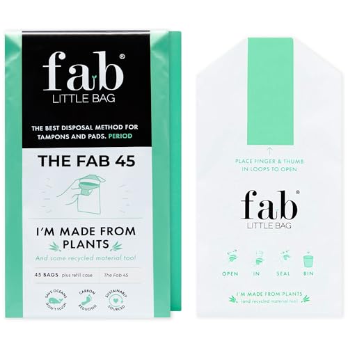 Fab Little Bag Hygienebeutel - zur Vorbeugung von Gerüchen & für eine saubere Handhabung - umweltfreundlich, verschließbar & ideal für Reisen - Packung mit 45 Beuteln, Starter-Set Plus